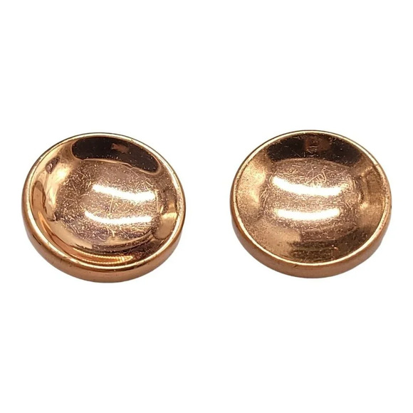 Renoir Copper Large Button Clip On Earrings Vintage Convex Round Disc - Picture 5 of 6